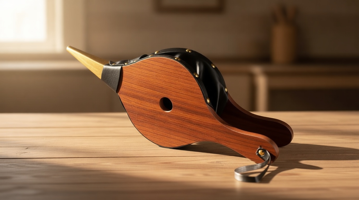 1PCS Brown Wood Fireplace Bellows 15" x 6.5" Outdoor Cooking Fan Air Blower