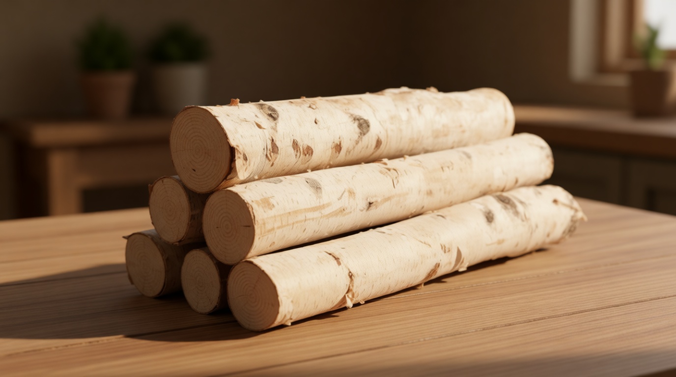 6 Pack Birch Logs Decorative Natural Birch Log for Decoration,Crafts,DIY,White Birch Logs for Fireplace Decor Firewood(Logs:1.4"-2.6" Dia. x 16.5" Length)