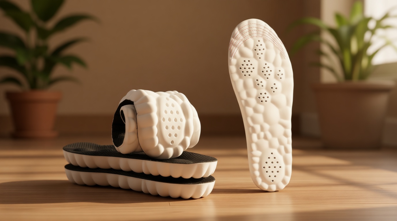 4D Cloud Insoles for Men and Women Insoles Men Super Soft Anti-Fatigue, Shock Absorption, Relieve Foot Pain, (Black, Men: US 7-11)