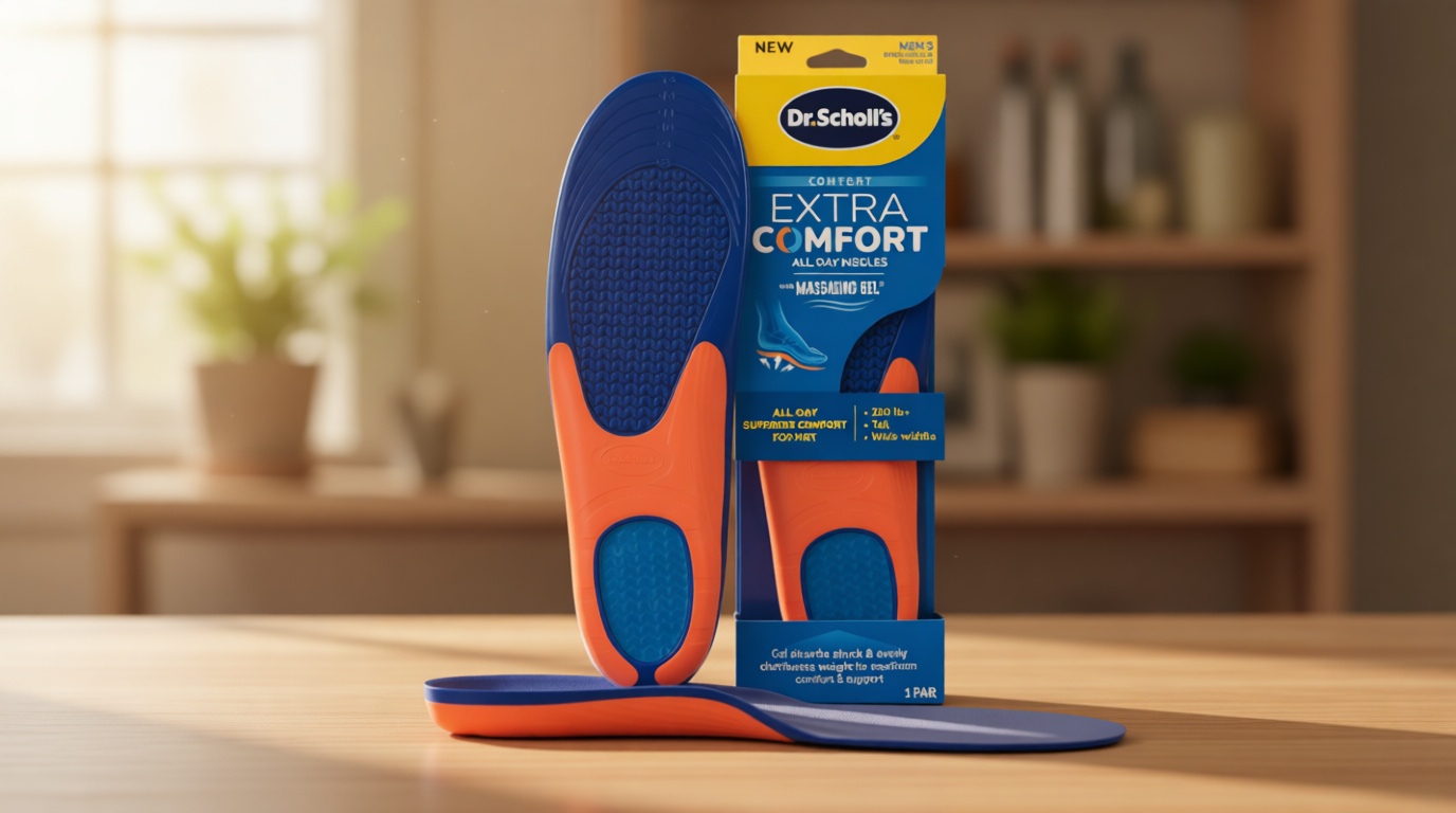 Dr. Scholl’s Extra Comfort Support Insoles Men, Size 8-14, 1 Pair: All-Day Comfort Shoe Inserts with Massaging Gel for Big & Tall Men, 200lbs+, Wide Feet - Arch Support Inserts for Men, Trim to Fit