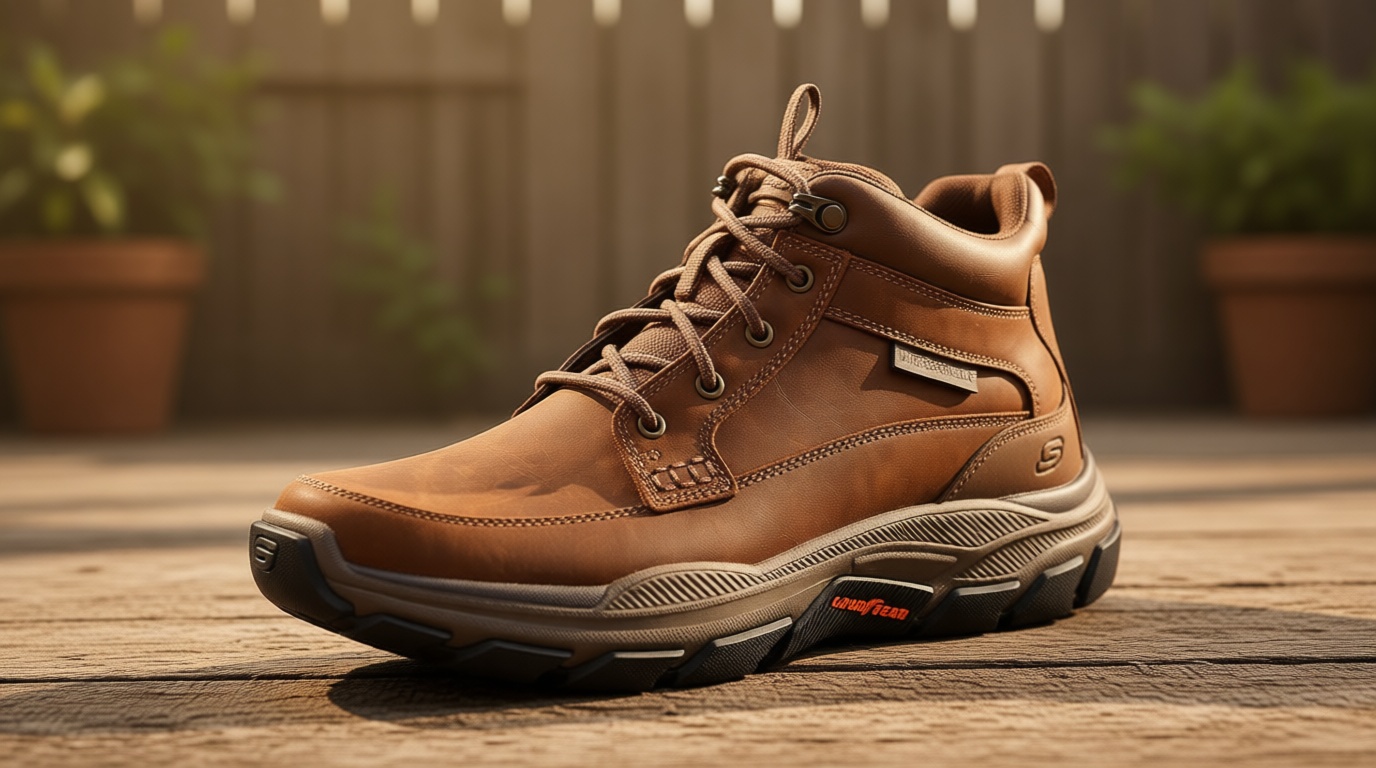 Skechers Men's USA Respected - Boswell Mid Top Leather Moc Toe Lace Up