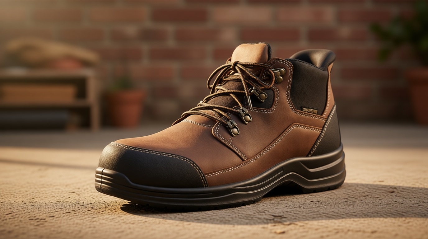 Orthofeet Men's Orthopedic Graphite Hands-Free Waterproof Slip Resistant Work Boot