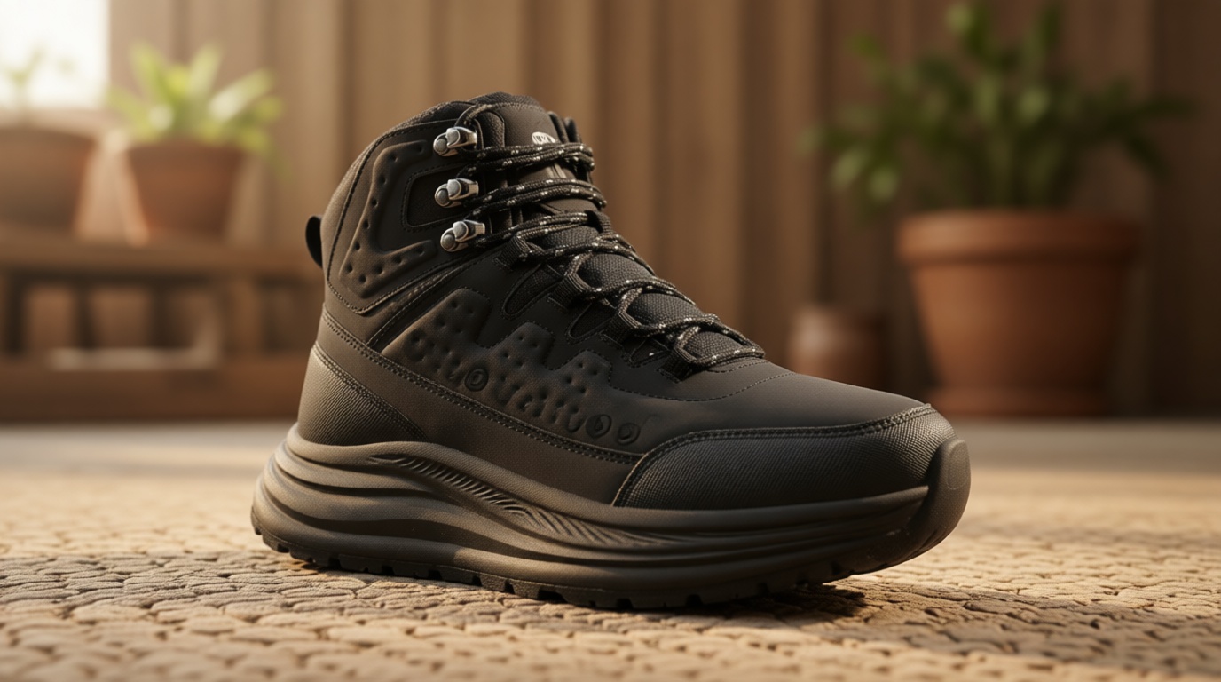 Men's Orthopedic Waterproof Hiking Boots: Comfortable Plantar Fasciitis Work Walking Running Trekking Shoes, Flat Feet Orthotic Mid Ankle Support Trail Sneakers for Foot and Heel Pain Relief