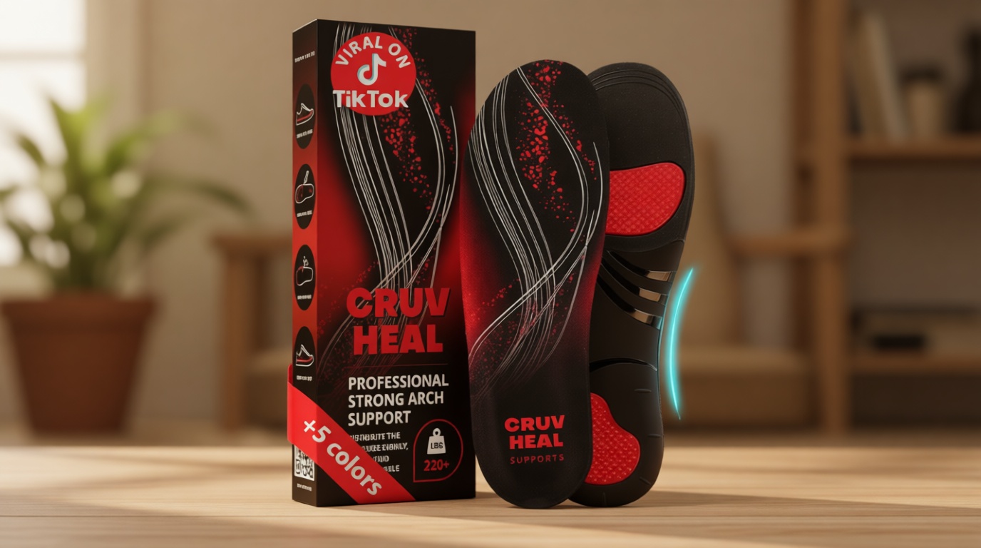 CRUVHEAL 220+ lbs Plantar Fasciitis High Arch Support Insoles Men Women - Orthotic Shoe Inserts - Boot Work Shoe Insole (L, Black)