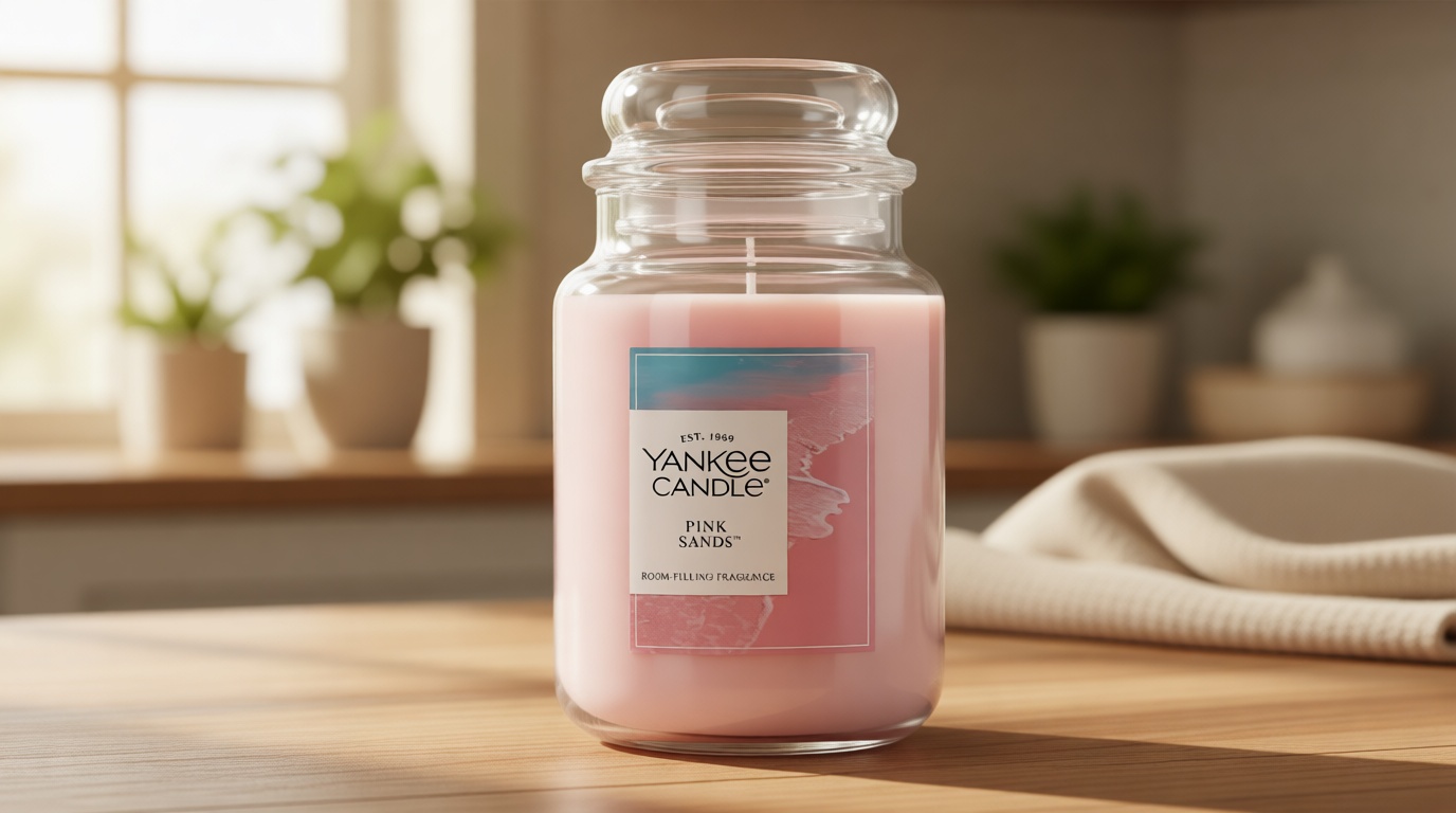Yankee Candle Pink Sands Scented Candle, 22oz Large Jar with up to 150 Hour Burn Time, Giftable, Birthdays