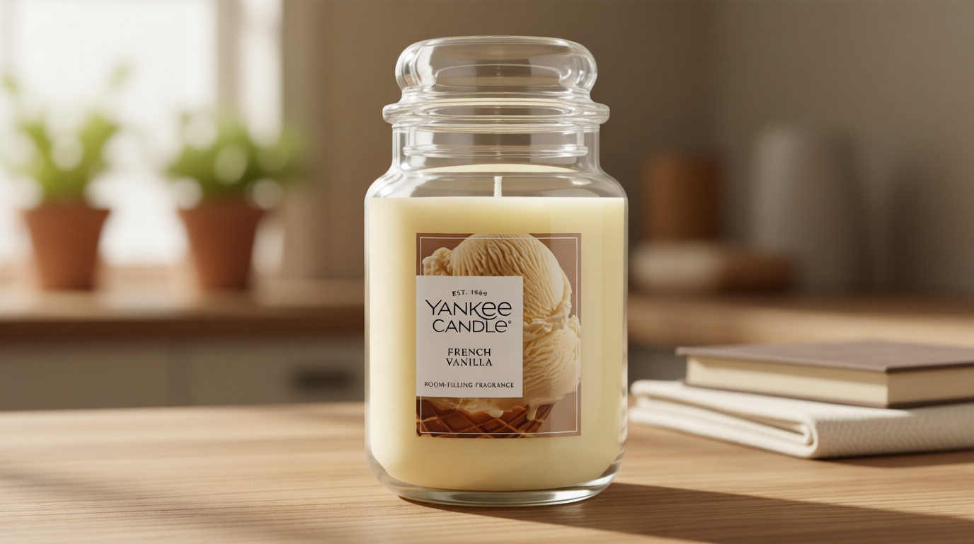 Yankee Candle French Vanilla Scented Candle, 22oz Large Jar with up to 150 Hour Burn Time, Giftable