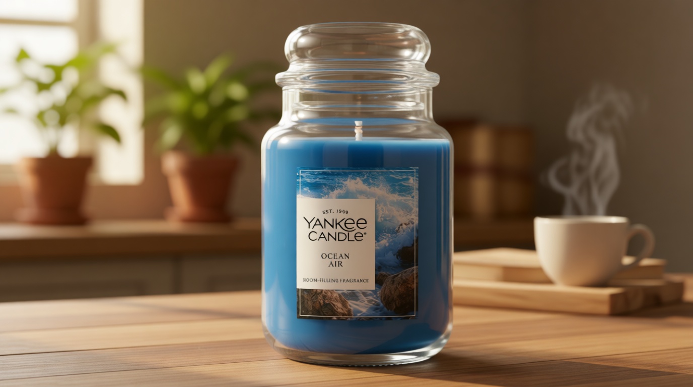 Yankee Candle Ocean Air Scented Candle, 22oz Large Jar with up to 150 Hour Burn Time, Giftable