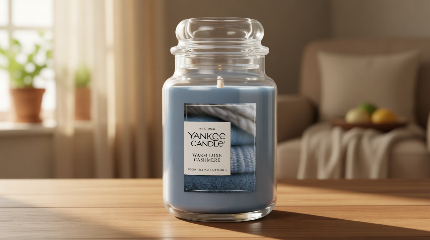 Yankee Candle Warm Luxe Cashmere, Scented Candle, 22oz Large Jar with up to 150 Hour Burn Time, Giftable