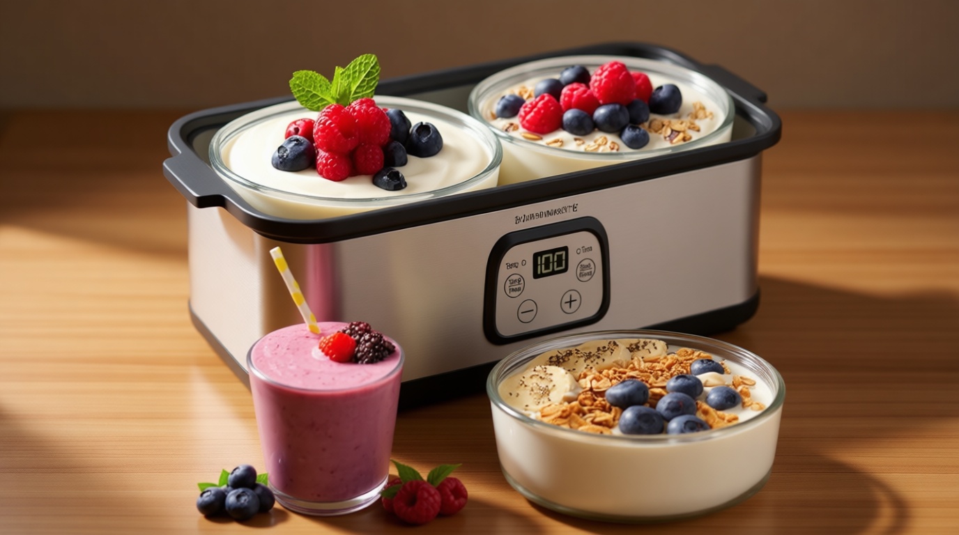 Ultimate Probiotic Yogurt Maker with Adjustable Time & Temperature Control, Make Trillions of Probiotics for Better Gut Health, Two 1-Quart Containers for Larger Batches, ULTIMATE LIFETIME WARRANTY