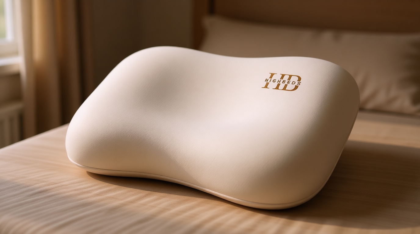 HighBeds Cervical Neck Pillow - Side Sleeper Pillow for Neck Pain Relief, Soft Ergonomic Memory Foam Pillows Ice Silk Zipperless Pillowcase, Eco-Friendly and Durable Material OEKO-TEX STANDARD 100