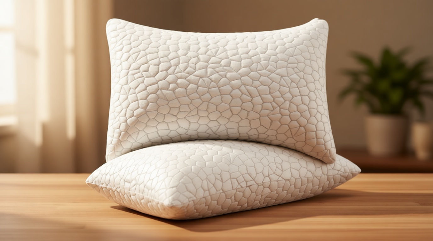 QUTOOL Cooling Pillow for Sleeping, CertiPUR-US Shredded Memory Foam Queen Pillows Set of 2, Cool Pillow for Hot Sleepers Adjustable Firm Pillow for Side, Back, Stomach Sleepers Soft Yet Support,White OEKO-TEX STANDARD 100