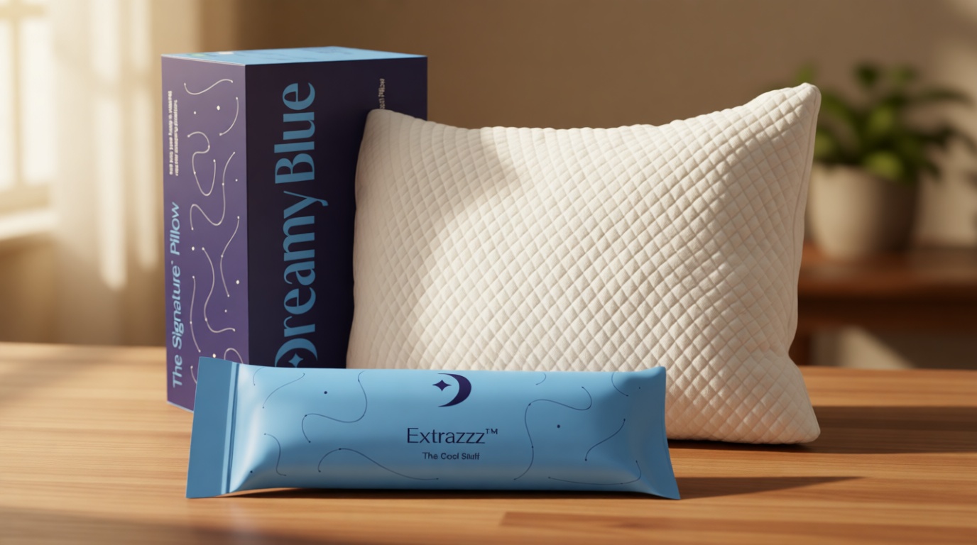 DreamyBlue Signature Pillow w/Adjustable Loft • Shredded Memory Foam Fill • Neutral Alignment for Side, Back, and Stomach Sleepers • Washable Bamboo Rayon Cover • CertiPUR-US Certified Foam (Queen) OEKO-TEX STANDARD 100