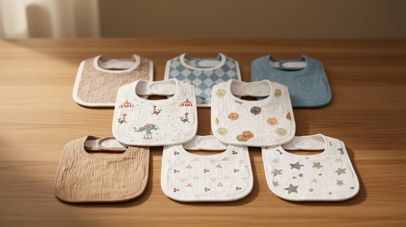 GLLQUEN BABY Muslin Drool Bibs for Boys Girls 8 Pack, Adjustable Baby Bibs for Drooling and Teething, Soft Cotton Baby Bandana Bib for Newborn Feeding Essentials (Circus) OEKO-TEX STANDARD 100