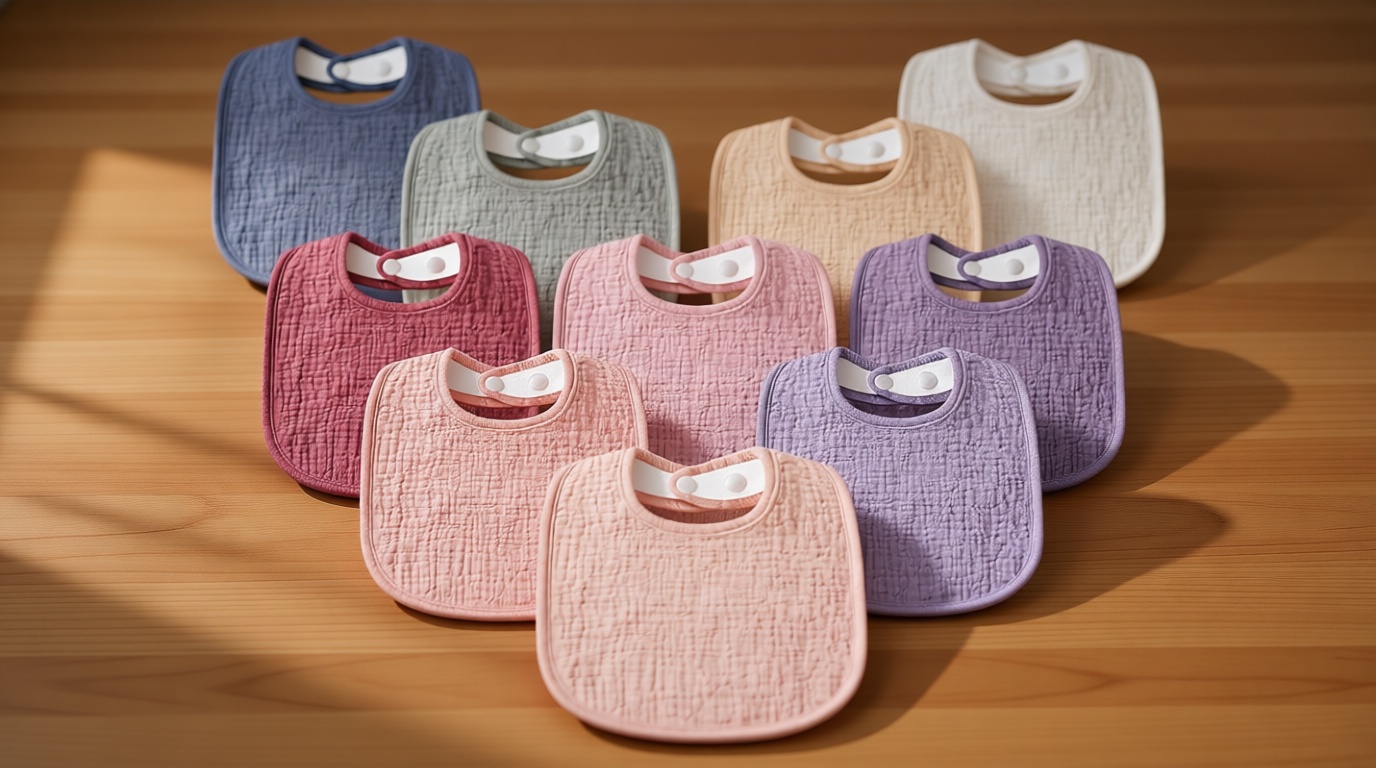 Susurration Muslin Baby Drool Bibs 10Pack Soft Square Adjustable Bandana Bibs for Unisex Baby Girls & Boys