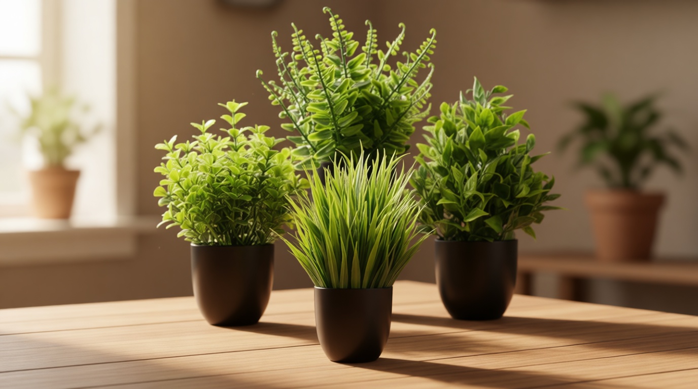Der Rose Fake Plants 4 Packs Artificial Plants Small Faux Plants Black Bathroom Accessories for Halloween Bathroom Home Kitchen Coffee Table Office Desk Decor Indoor