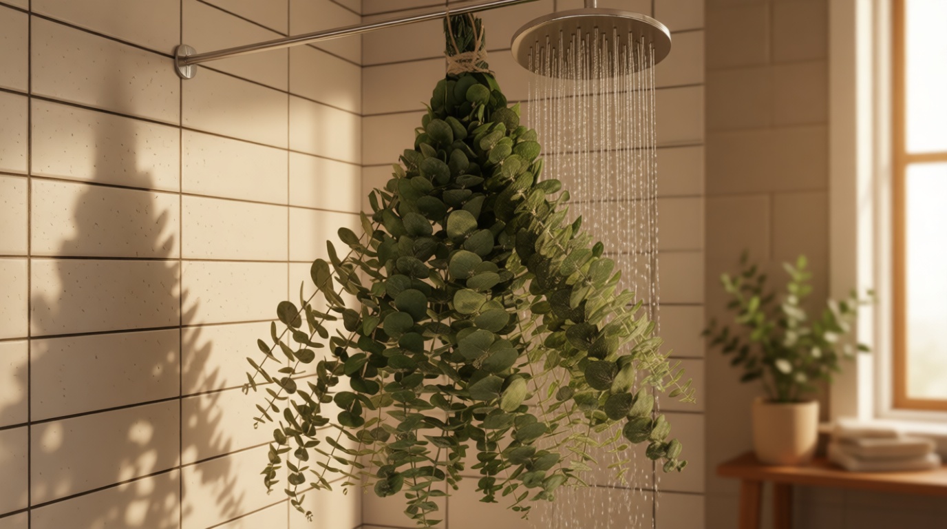 11 PCS Real Dried Eucalyptus Stem for Shower & Bathroom Decor - 17'' Large Natural Fresh Eucalyptus Leaves Hanging Plants, Shower Stuff Green Home Vase Decor, DIY