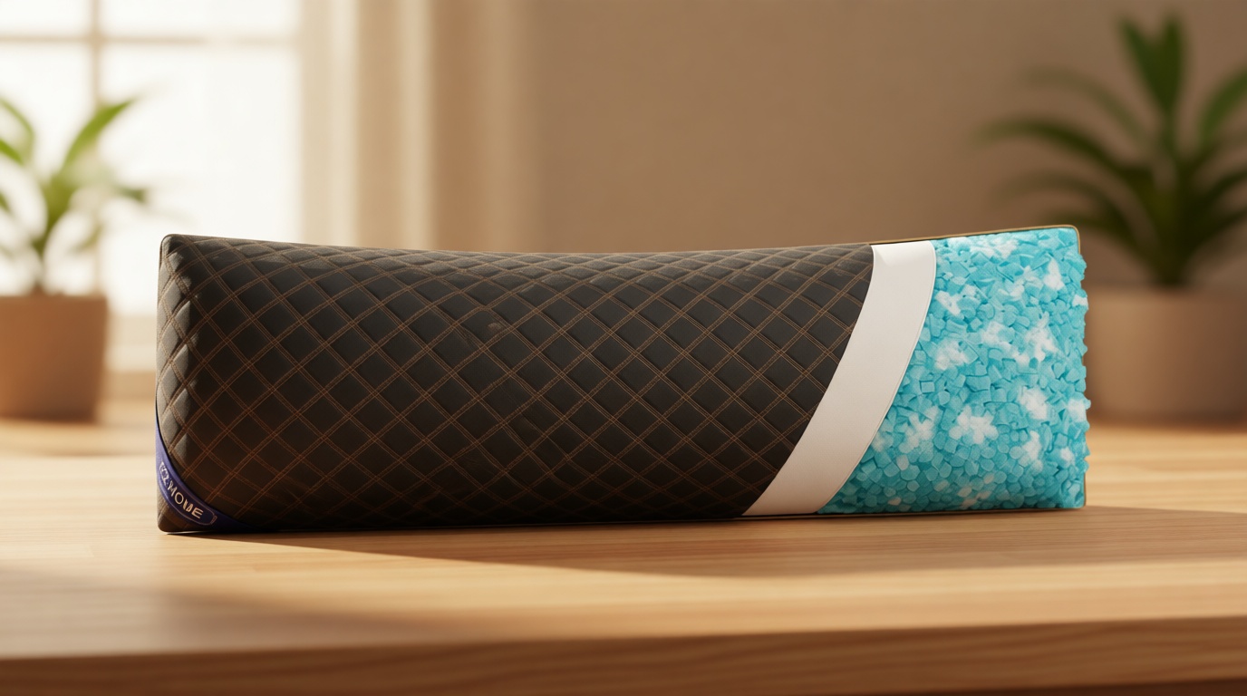 YZ HOME Long Body Pillow for Adults - Firm Body Pillow Insert with Shredded Blue Memory Foam, Adjustable Height, Soft Support for Side Sleeping, Pregnant Women, Washable (20x54 Inch, Grey) OEKO-TEX STANDARD 100