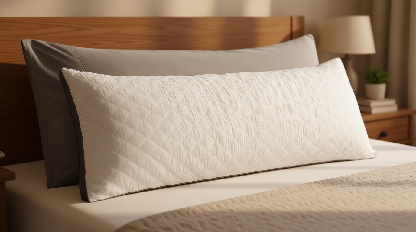WhatsBedding Memory Foam Body Pillow with Removable Pillowcase -Fluffy Body Pillows for Adults -Large Long Bed Pillows for Sleeping - White OEKO-TEX STANDARD 100