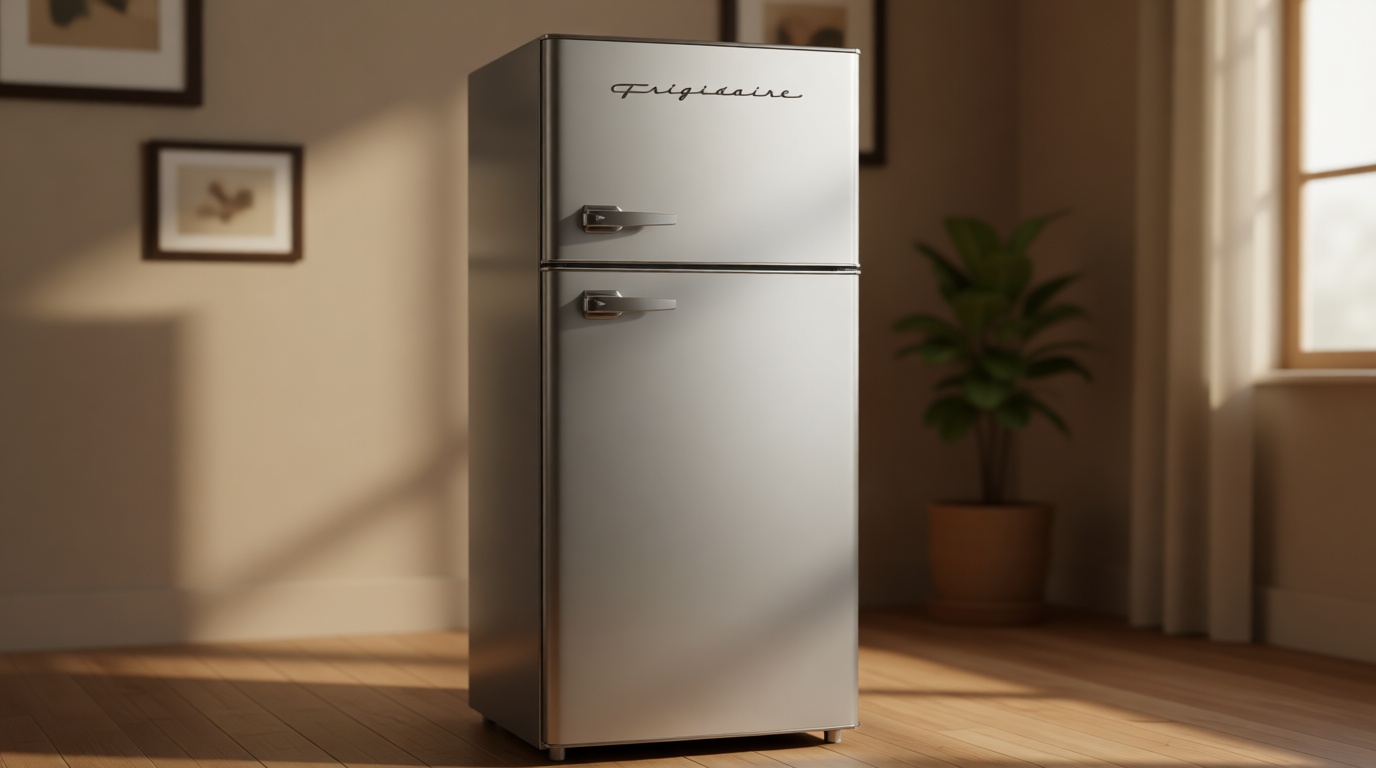 Frigidaire, 2 Door Apartment Size Refrigerator/Freezer Combo, 7.5 cu ft, Platinum Series, Stainless, 23" D x 21.5" W x 55.5" H