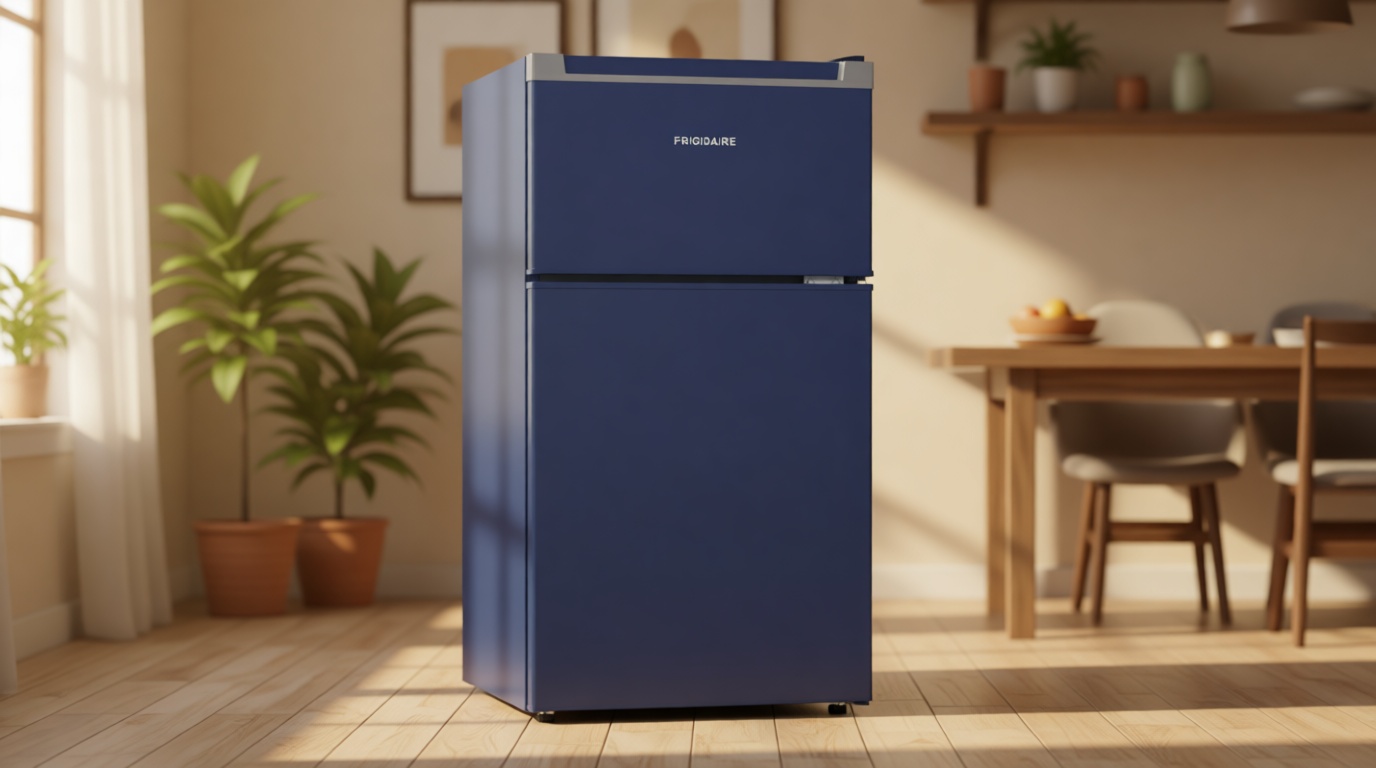 Frigidaire Compact Refrigerator with Top Freezer - 2 Door Fridge with 3.2 Cu Ft, Contemporary Series, Blue ENERGY STAR