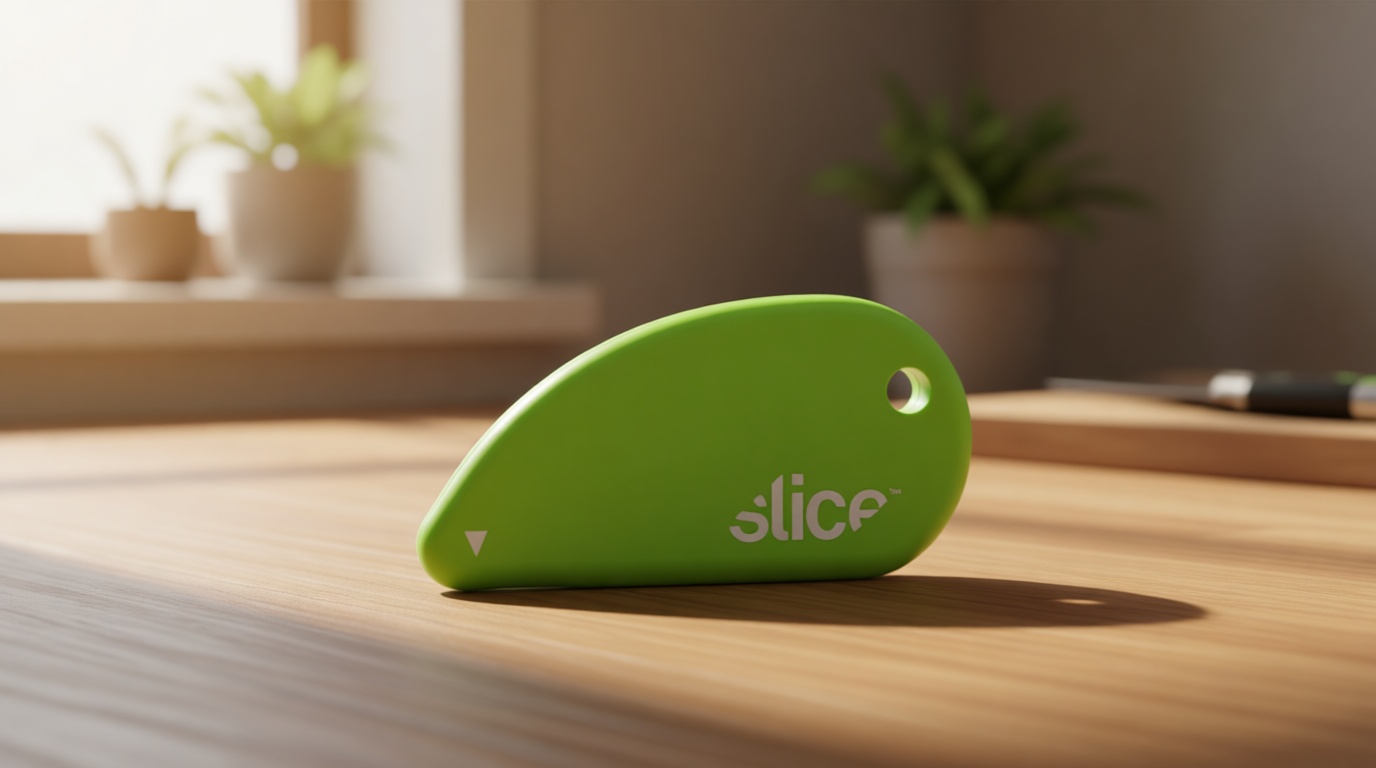 Slice Micro Safety Cutter | Safe Ceramic Box Cutter Lasting 11x Longer than Metal | Keychain Box Opener | 2 Pack | Green
