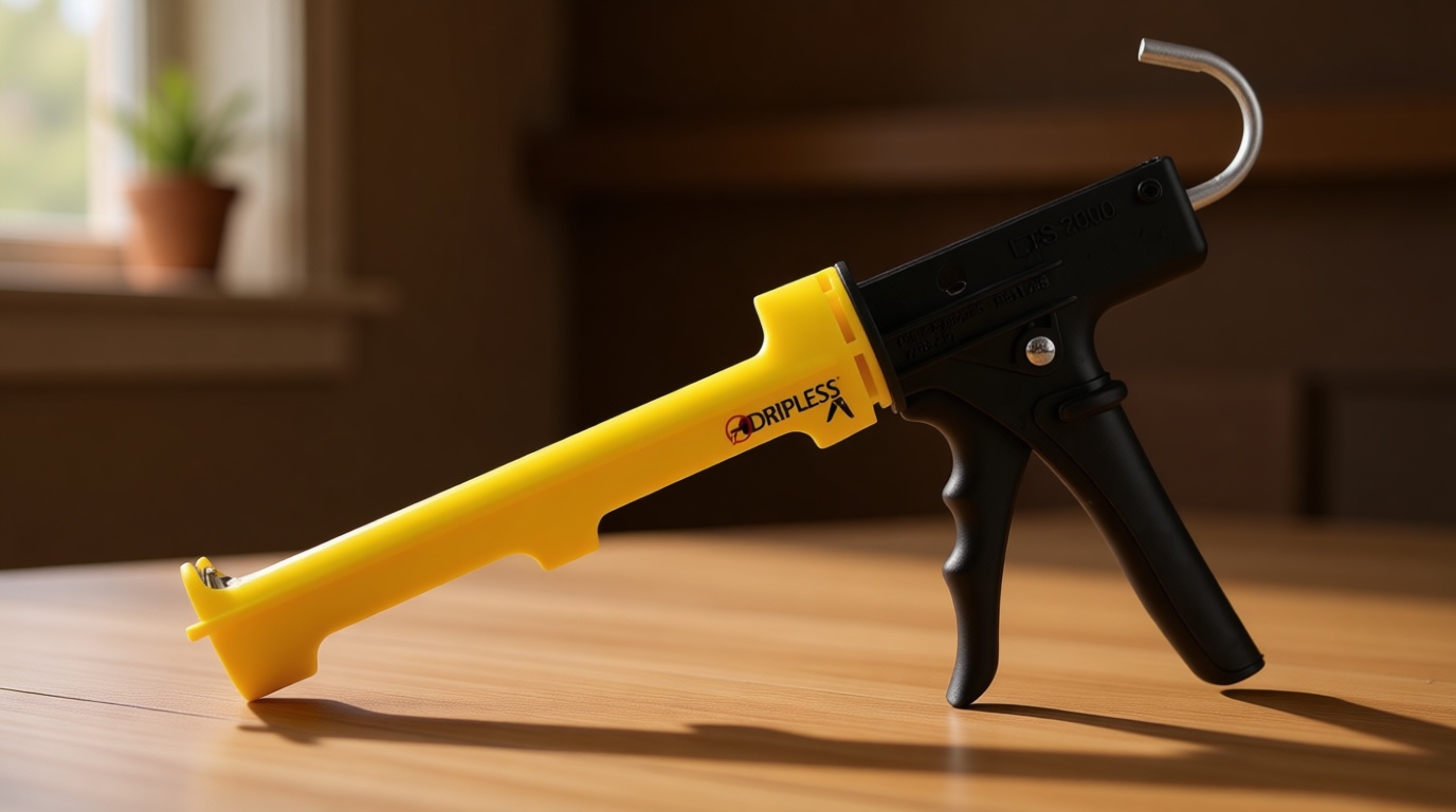 Dripless ETS2000 The Yellow Gun Composite Caulk Gun - Dripless Caulking Gun for 10 oz Cartridges or Tubes - Lightweight Body - 12:1 Thrust Ratio - Pro Painter Preferred