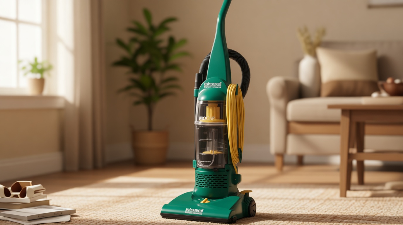 BISSELL BigGreen BGU1937T 13.5" Pro Cup Bagless Upright Vacuum with On-board Tools, 44" Height, 13.5" Wide, 13.2" Length, Polypropylene, 2 fl. oz. Capacity, Green