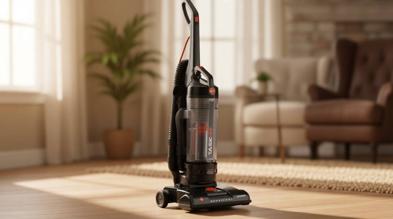 Hoover Commercial TaskVac Bagless Upright Vacuum Cleaner, Furniture Guard Lightweight HEPA Filtered Professional Grade Long-Lasting, 15 Pounds 35-Foot Long Cord, CH53010, Black