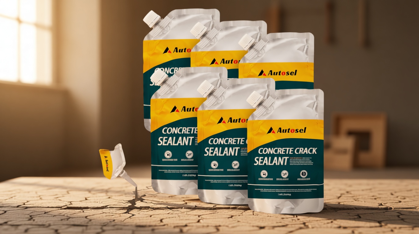 Concrete Crack Filler, Cement Crack Filler, Self-Leveling Crack Filler Concrete Repair, Asphalt Crack Filler, Quick-Drying – No Cracking, Sealant for Repairing Driveway Cracks and Roof Leaks – 6 Pack