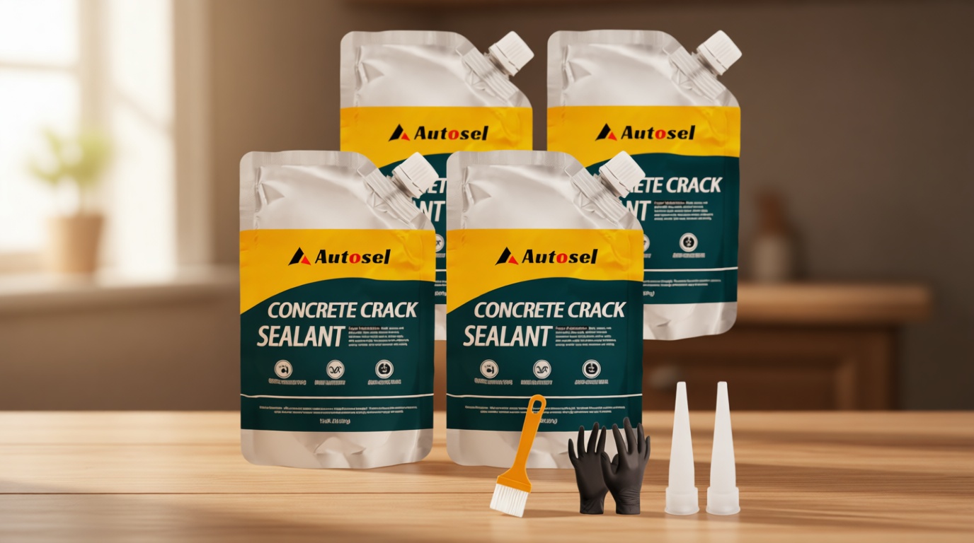 Concrete Crack Filler, High Elasticity Cement Crack Repair Sealant, Self-Leveling Waterproof Caulking Glue for Driveways, Walkways, Patios, Outdoor Concrete Joint Repair-4 PCS