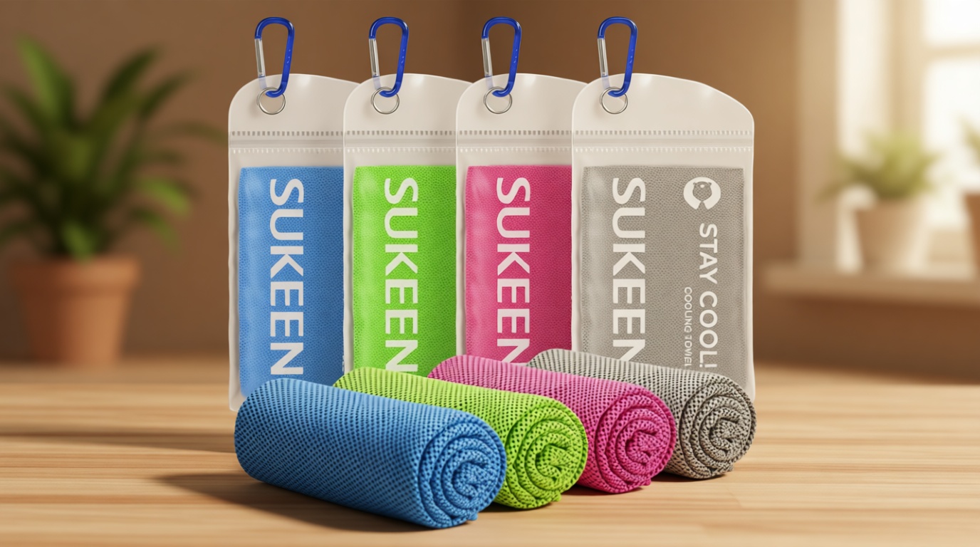 Sukeen 4 Pack Cooling Towels (40"x12"), Cooling Neck Wraps, Ice Towel, Soft Breathable Chilly Towel,Microfiber Towel for Yoga,Sport,Running,Gym,Workout,Camping,Fitness,Workout & More Activities Global Recycled Standard