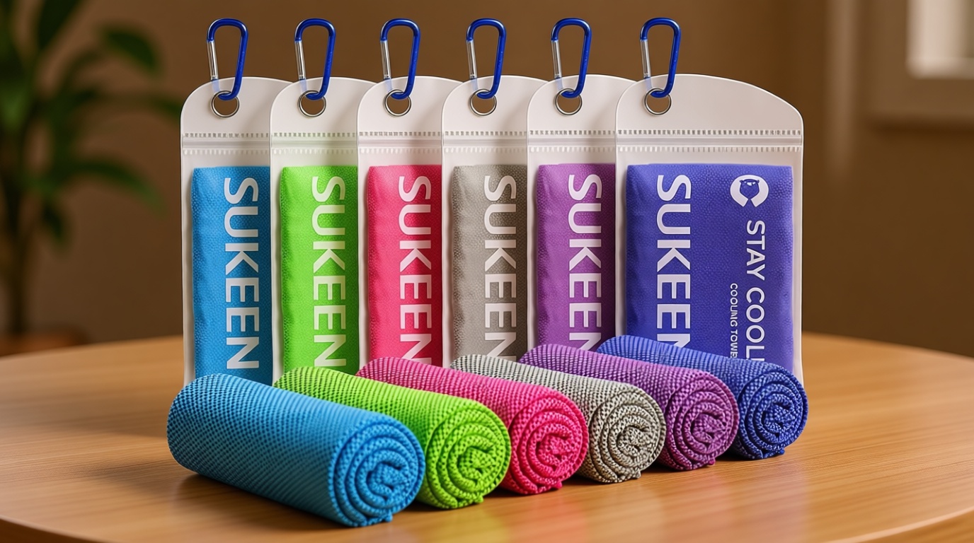 Sukeen Cooling Towels 6 Pack (40"x12"), Cooling Towels for Neck and Face, Quick Dry Sport Camping Cooling Towel, Cold Towel for Hot Weather Global Recycled Standard