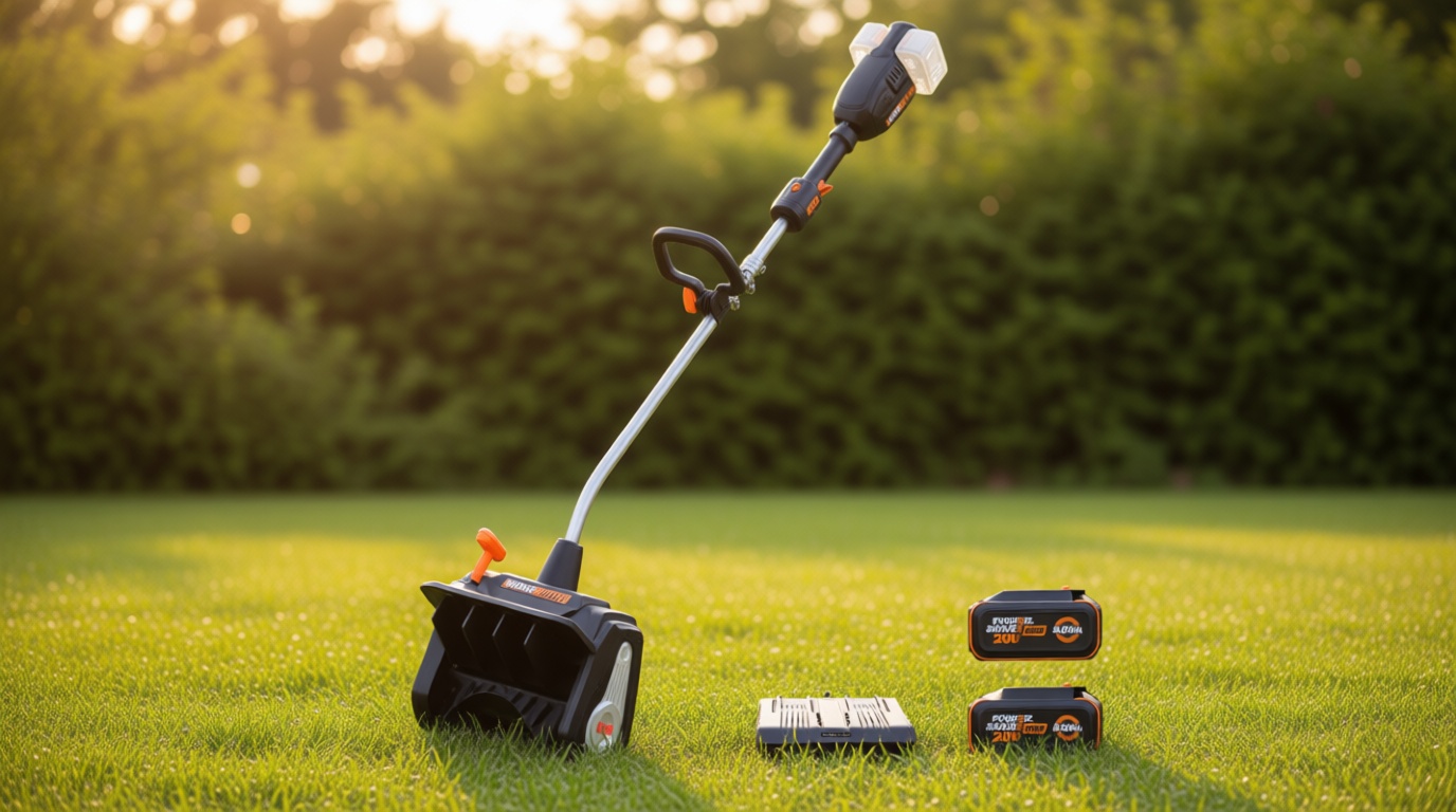 WORX Nitro 40V 12'' Cordless Snow Shovel, Electric Snow Thrower for 4-Car Driveway, Snow Removal with Brushless Motor & 2 Speed Control, 2 × 4.0 Ah Batteries and Charger Included, WG460