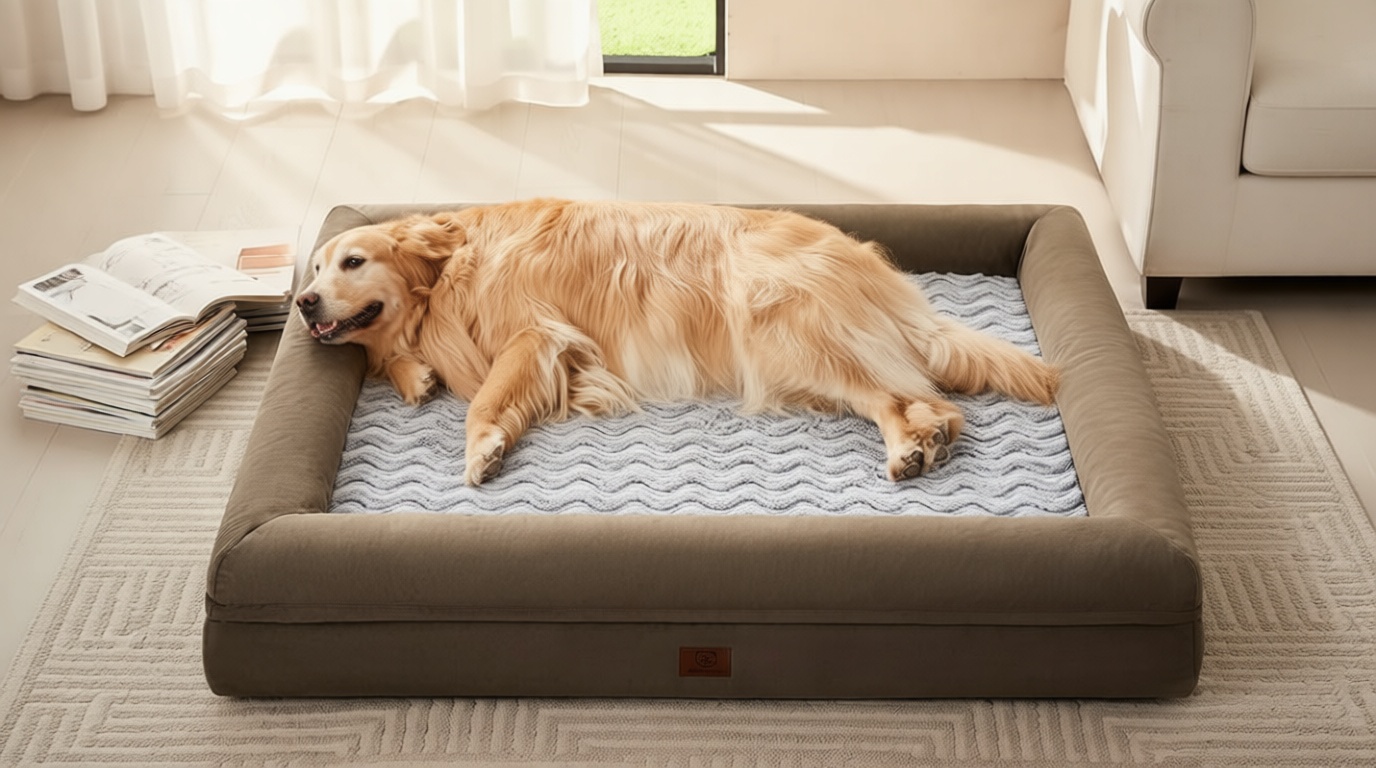 WNPETHOME XXL Extra Large Dog Bed, Washable Dog Couch with Removable Waterproof Cover, Orthopedic Pet Sofa Bed with Bolster Sides for Sleeping, 45 x 35 x 7 Inches