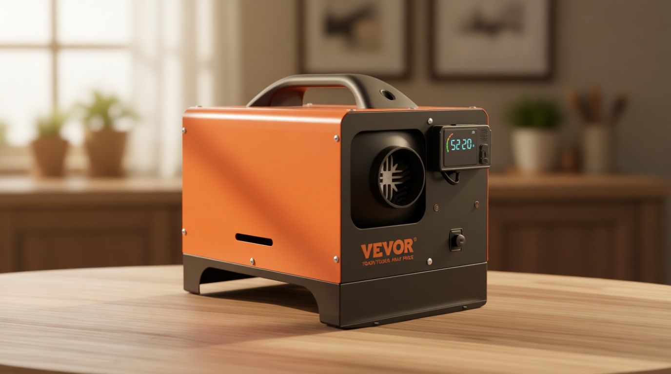 VEVOR Diesel Heater, 12V All-in-one Diesel Air Heater with Remote Control and LCD Display, 5L Fuel Tank Fast Heating Portable Diesel Parking Heater for RV, Truck, 8KW, Upgrade - APP Control, Orange