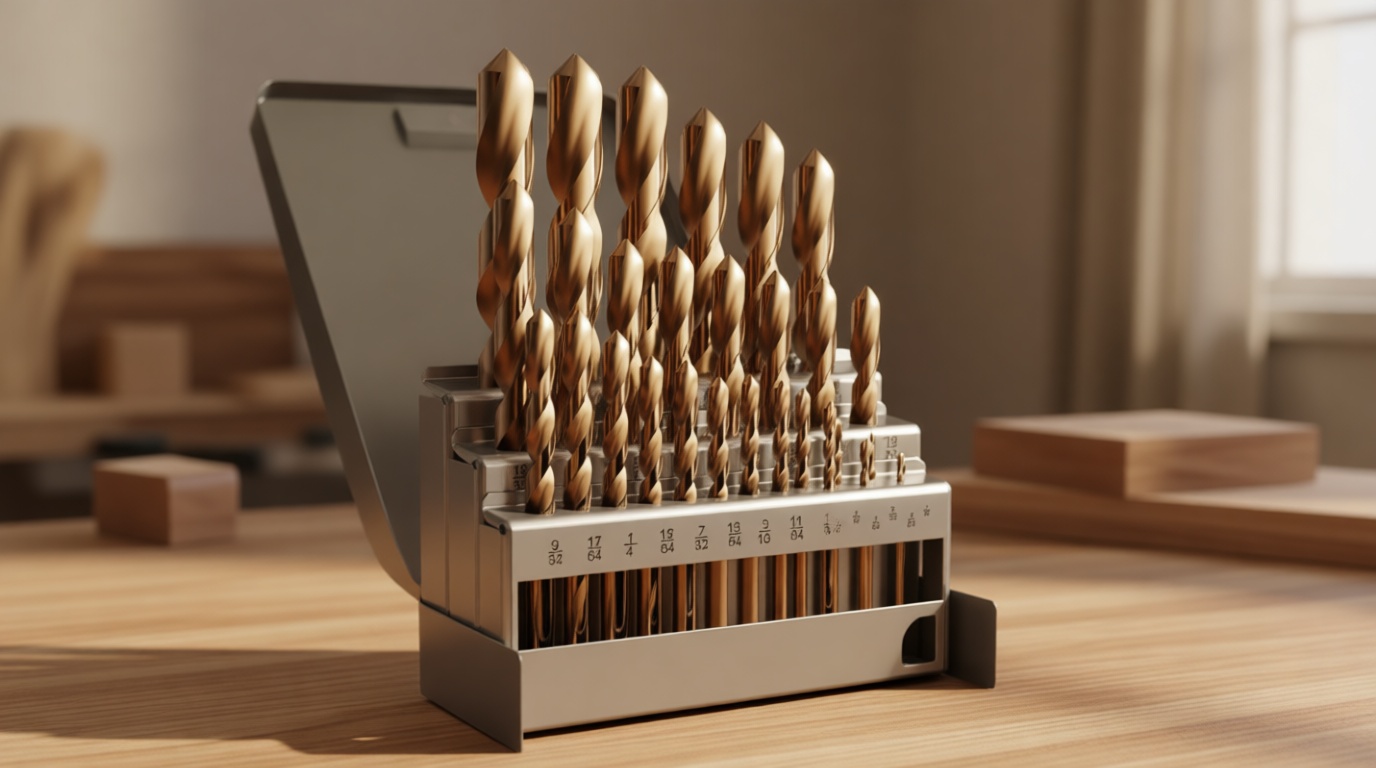 Cobalt Drill Bit Set, 29Pcs M35 High Speed Steel Bits for Hardened Metals, Stainless Steel, Cast Iron and Wooden Plastics, with Metal Index Storage Box, 1/16"-1/2"