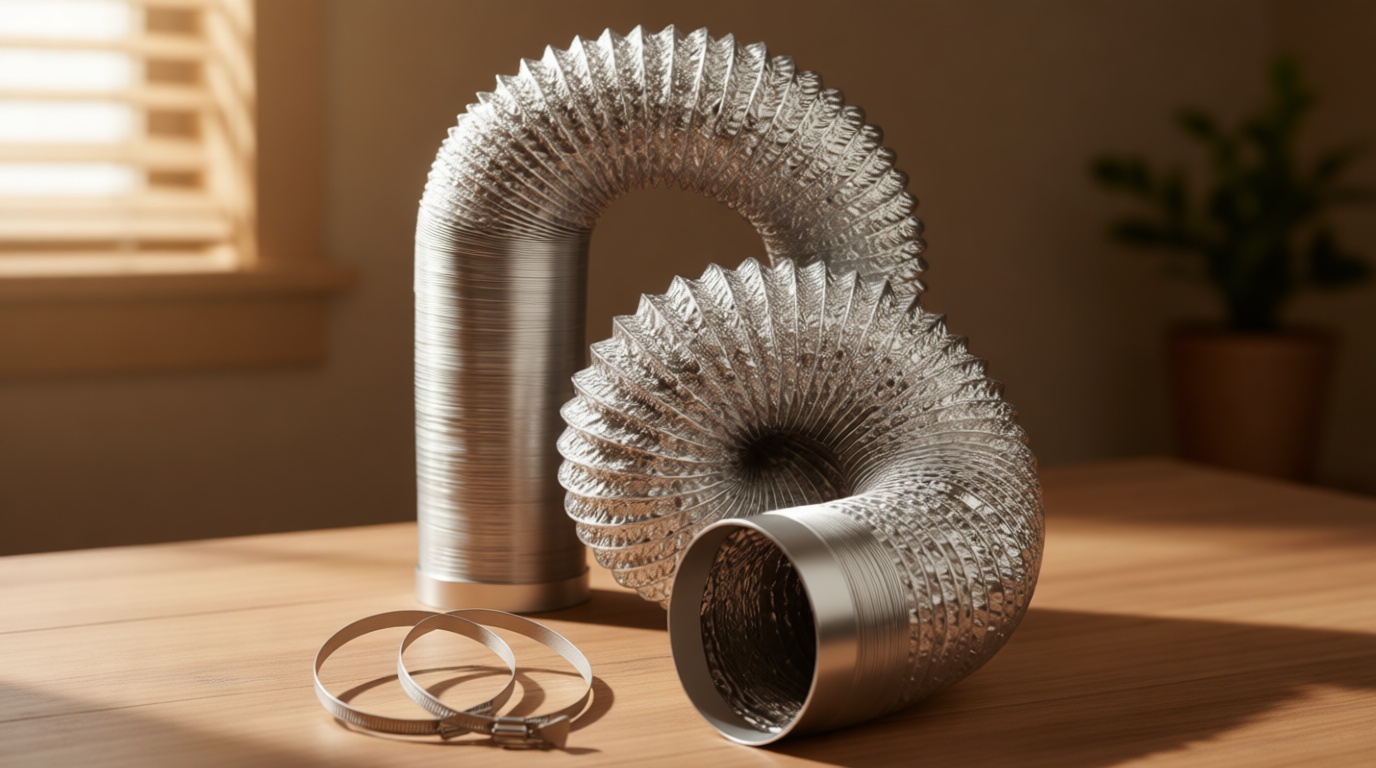 4-Inch Dryer Vent Hose 26FT, Flexible Aluminum Duct with 2 Clamps, Heavy-Duty Four Layer Protection for HVAC Ventilation and Exhaust