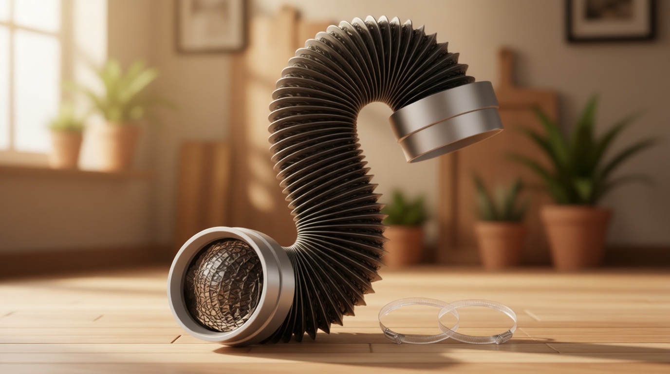 5FT Dryer Vent Hose 4 Inch, 6-Layer Heavy Duty Aluminum Flexible Dryer Duct with Rubber Seal Connectors, Easy-Install Heat Resistant Dryer Exhaust Hose for Tight Spaces, Universal Dryer Hose Vent Kit
