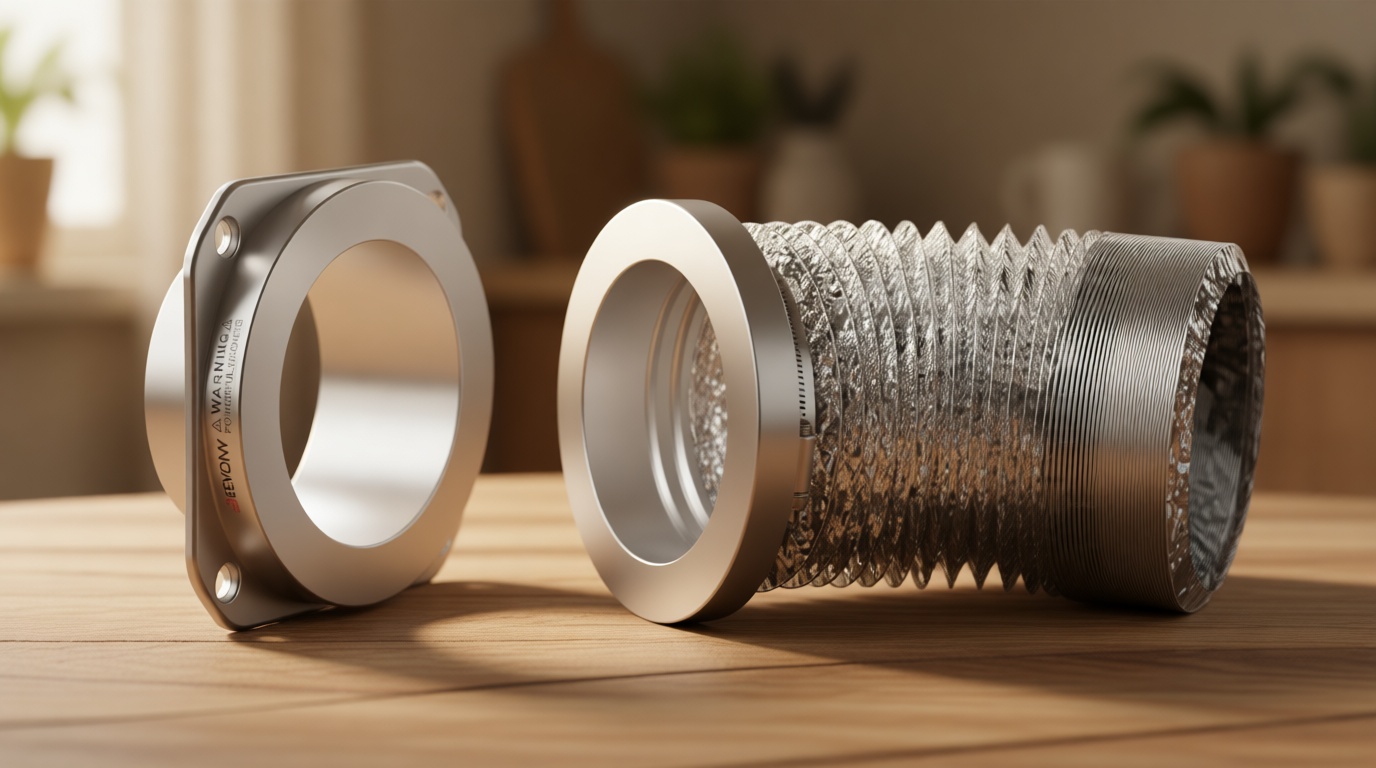 Magnetic Dryer Vent Coupling DV180 Airtight Seal Dryer Vent Connector Kit Easy to Clean Quick Connector Including a 2.6ft 4" Duct and two Clamps
