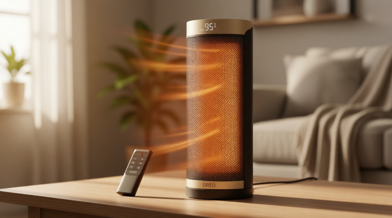 Dreo Space Heater, 1500W Electric Heaters for Indoor Use with Thermostat, 70° Oscillation, 8 Safety Protections, 5 Modes, Remote, 12H Timer, Quiet Portable Heater for Office, Bedroom, Large Room