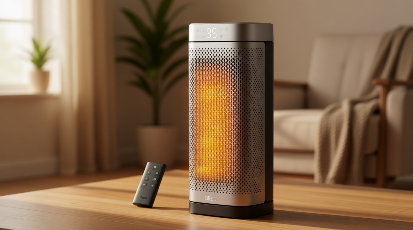 DREO Space Heaters for Indoor Use, Fast Heating Portable Heaters with Remote, Large PTC Ceramic Electric for Bedroom, 12H Timer, 70° Oscillation, Overheat Protection, 1500W Safety Heat for Home Office