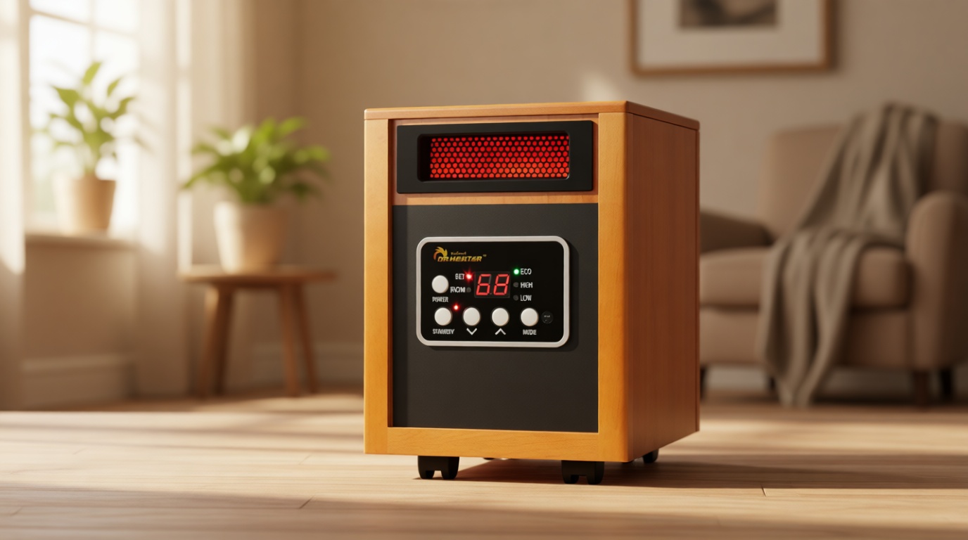 Dr Infrared Heater DR-968 Portable Space Heater, 1500-Watt, Cherry
