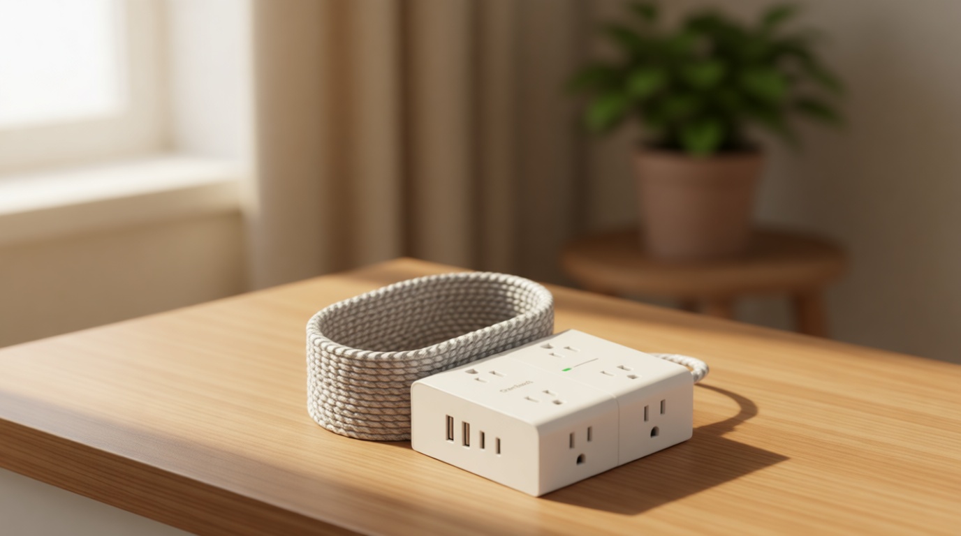Surge Protector Power Strip 15 Ft Cord, Ultra Thin Flat Extension Cord with 8 Outlets 4 USB Ports(2 USB C), Flat Plug Power Strip, 15 Ft Long Braided Power Cord for Home, Office, Dorm Room Essentials