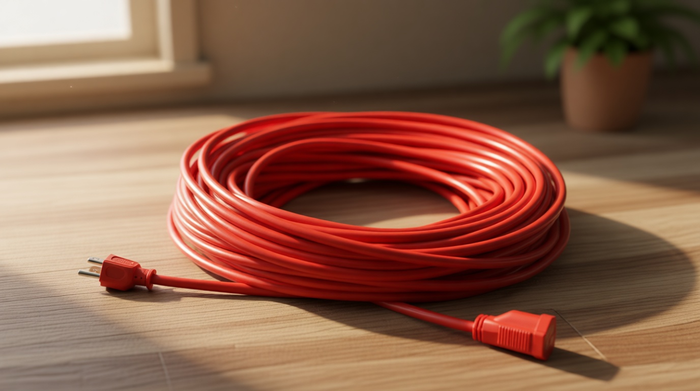 Amazon Basics 100 Foot 3-Prong Vinyl Indoor/Outdoor Extension Cord, Long Power Cord, Grounded Plug for Safety, Moisture Resistant, 10 Amps, 1250 Watts, 125 VAC, Orange