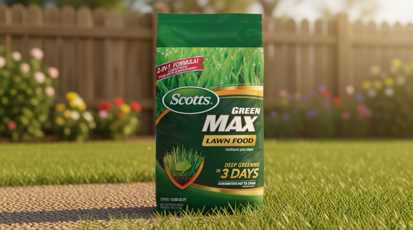 Scotts Green Max Lawn Food - Lawn Fertilizer for Grass Plus Iron Supplement, 10,000 sq. ft., 33.33 lbs.