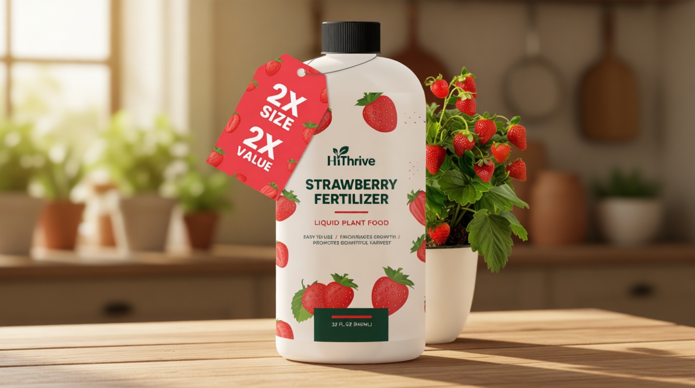 32oz Strawberry Fertilizer - Makes 32 Gallons of Fruit Tree Fertilizer for Strawberries, Liquid Plant Food Outdoor, Ideal Strawberry Plant Food for Lush Growth & Bigger, Sweeter Strawberries