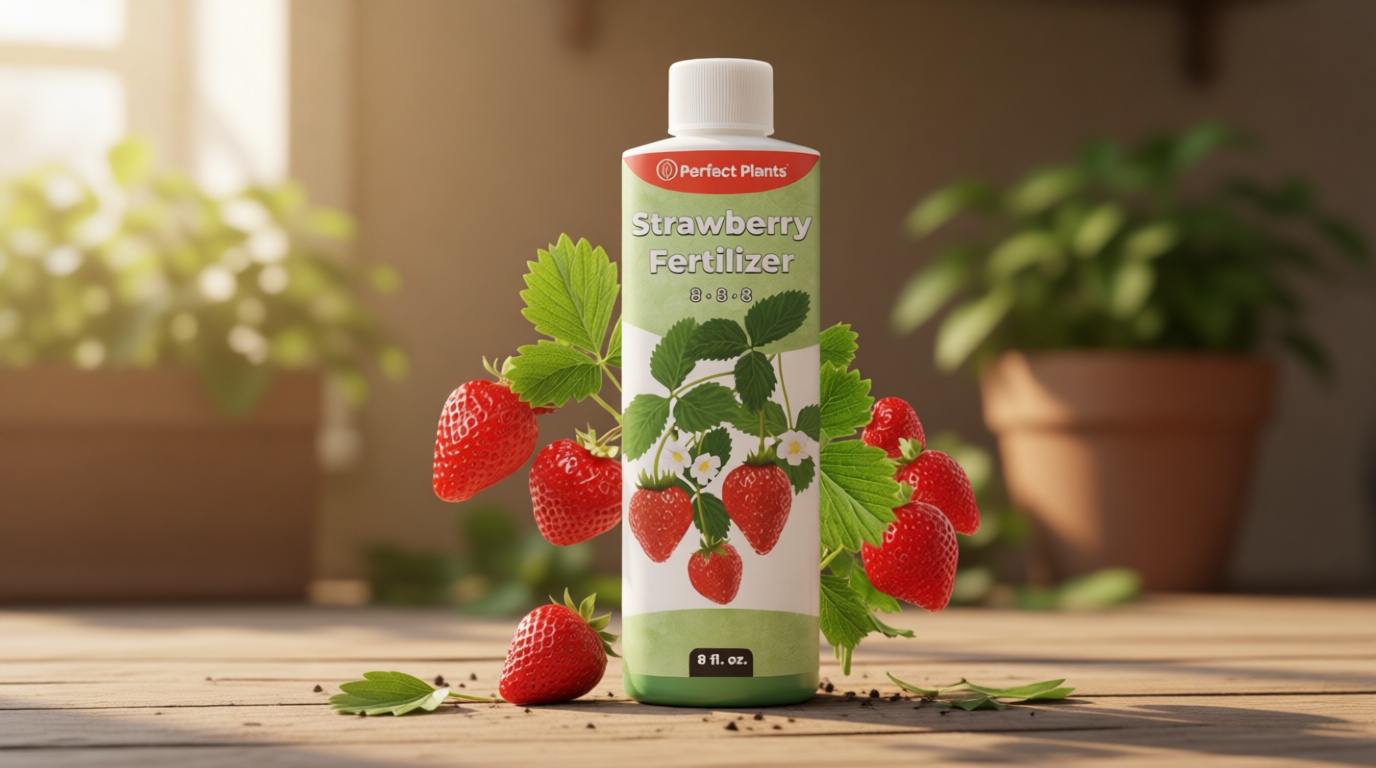 Strawberry Plant Fertilizer by Perfect Plants | Best Liquid Fruit Plant Food for Strawberries | for Acid Loving Berry Bushes in Your Backyard Farm (8 fl oz)