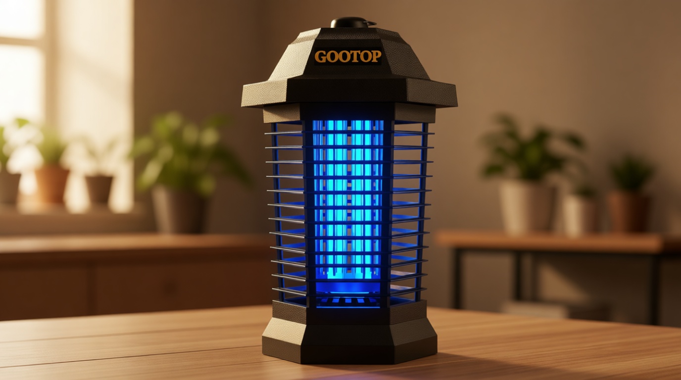 GOOTOP Bug Zapper Outdoor, Mosquito Zapper, 3 Prong Plug in Electric Fly Zapper, Mosquito Killer, Fly Traps, Flying Insects Zapper Indoor Outdoor, 4200V, ABS Plastic Outer (Black) Global Recycled Standard