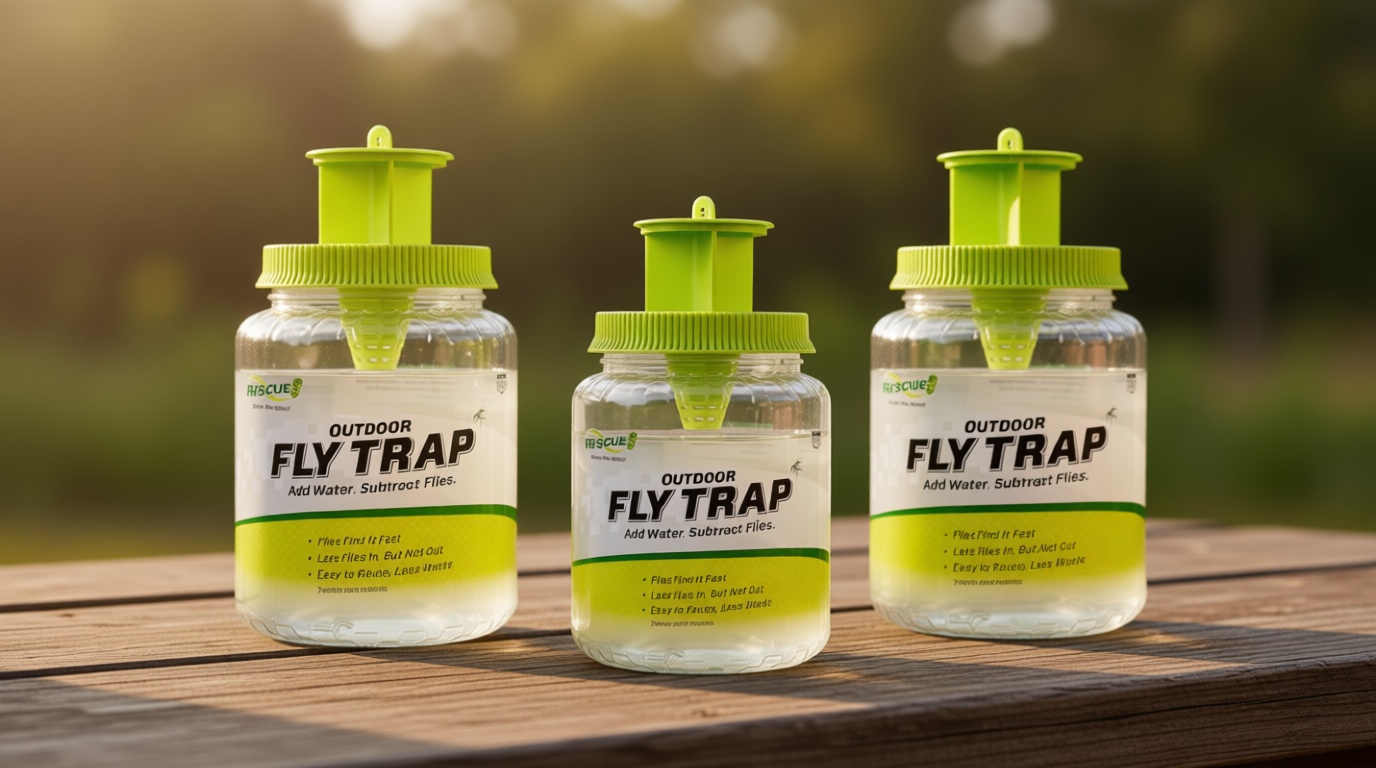 RESCUE! Outdoor Fly Trap - Reusable - 3 Traps