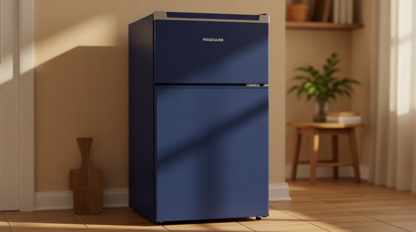 Frigidaire Compact Refrigerator with Top Freezer - 2 Door Fridge with 3.2 Cu Ft, Contemporary Series, Blue ENERGY STAR